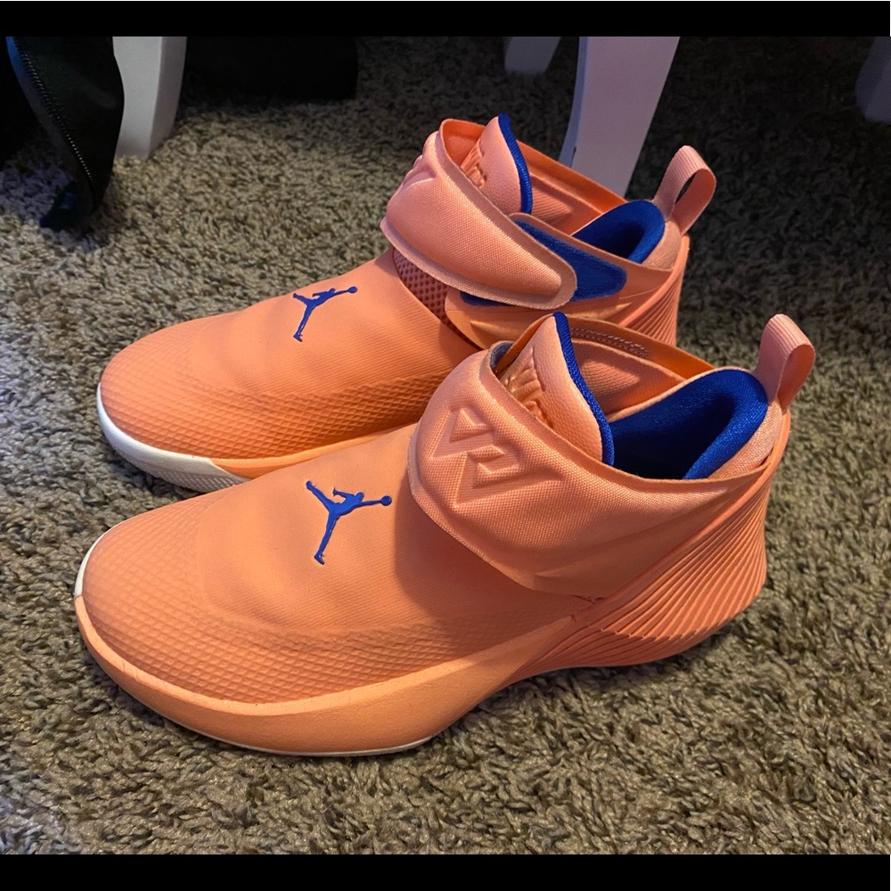 Peach colored Jordan’s. Youth 4.5